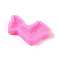 食品グレードのシリコンモールド  フォンダン型  DIYケーキデコレーション用  チョコレート  キャンディ  UVレジン＆エポキシ樹脂ジュエリー作り  恐竜  濃いピンク  103x80x14mm  内径：90x53mm&nbsp;DIY-L026-116