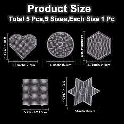 5スタイルのアクリル豆アクセサリー5個  混合図形  145~166x145~177x5mm  1個/スタイル&nbsp;AJEW-CN0004-68
