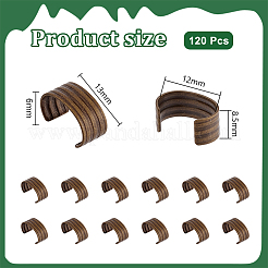 120Pcs Brass Folding Crimp Ends&nbsp;KK-PH0014-10AB