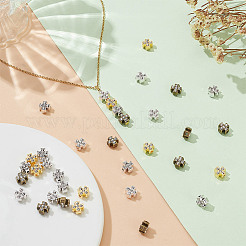 40色の合金クリスタルラインストーンビーズ4個  クロス  ミックスカラー  8x8x5mm  穴：1.5mm  10個/カラー&nbsp;ALRI-AR0001-08