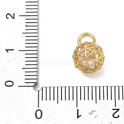 Brass Micro Pave Clear Cubic Zirconia Charms&nbsp;CU-CBABB5B-10G