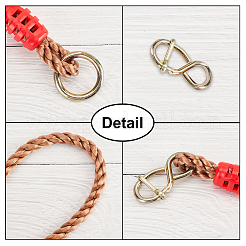 ポリエチレンロープコード  鉄ボタン付き  プラスチック接続  ブラウン  29.5x23mm&nbsp;FIND-WH0062-08