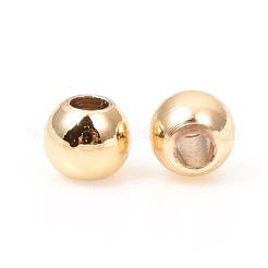 真鍮ソリッドビーズ  ニッケルフリー  長持ちメッキ  ロンデル  ゴールドカラー  3x2.5mm  穴：1.2mm&nbsp;KK-WH0034-02B-G