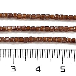 天然石ガーネットビーズ連売り  ファセットテーブルカットキューブ  1.5~2.5x1.5~2.5x1.5~2mm  穴：0.4mm  約183~186個/連  15.35~15.55''（39~39.5センチメートル）&nbsp;G-H042-B15-01A