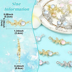 18Pcs 6 Colors Alloy & Glass Butterfly Connector Charms&nbsp;FIND-YW0011-89