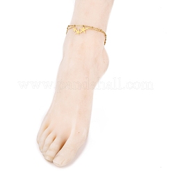 Ion Plating(IP) 304 Stainless Steel Multi-strand Anklets&nbsp;AJEW-AN00332-02