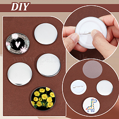 Flat Round Blank Badge Button Parts&nbsp;DIY-WH0430-387A