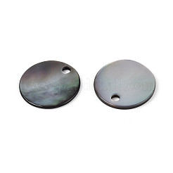 Natural Black Lip Shell Disc Charms&nbsp;BSHE-T014-41A
