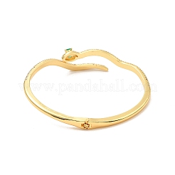 Cubic Zirconia Snake Open Cuff Bangle&nbsp;BJEW-P281-09G-01