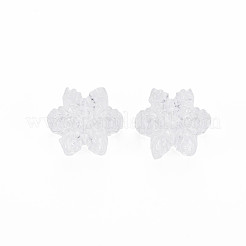 クリアアクリルヨーロピアンビーズ  大穴ビーズ  スノーフレーク  透明  13.5x15x6.5mm  穴：4mm  約930個/500g&nbsp;TACR-T003-21
