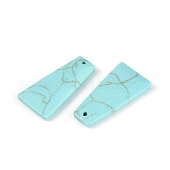 合成ターコイズペンダント  ファセット台形チャーム  24.5~25.5x12.5~13.5x3.5~4.5mm  穴：1~1.2mm&nbsp;G-Q601-10C