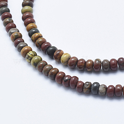Natural Polychrome Jasper/Picasso Stone/Picasso Jasper Beads Strands&nbsp;X-G-E444-45-4mm