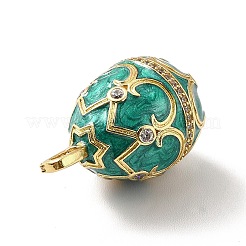 Rack Plating Brass Micro Pave Cubic Zirconia Enamel Pendants&nbsp;X-KK-M230-11G