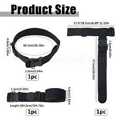 ナイロン製ラゲッジストラップ3本  プラスチックバックル付き  ブラック  665~3930mm&nbsp;AJEW-WH0752-696B