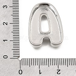真鍮のスライドチャーム  文字L  ステンレス鋼色  文字a  5x20.x5mm  穴：11.5x2mm&nbsp;KK-Z163-01P-A