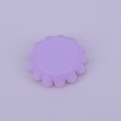 不透明なつや消し樹脂カボション  ヒマワリ  ライラック  19.5x5.5mm&nbsp;RESI-WH0009-22