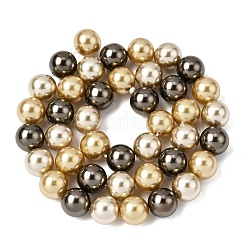 Baking Paint Pearlized Glass Pearl Round Bead Strands&nbsp;PEAR-H019-02D-15