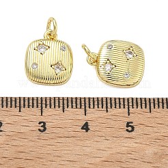 Brass Micro Pave Clear Cubic Zirconia Charms&nbsp;KK-D229-03G