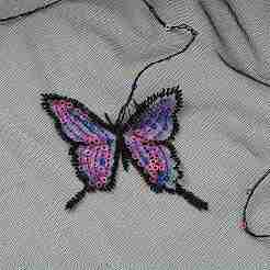 Butterfly Pattern Polyester Mesh Tulle Fabric&nbsp;DIY-WH0308-319B
