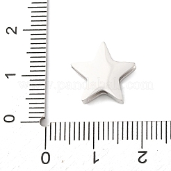 304ステンレススチールラインストーンスライドチャーム  ステンレス鋼色  スター  13x13.5x4.5mm  穴：1.5mm&nbsp;STAS-P421-04C-P