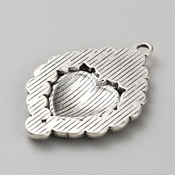 合金のチベット風チャーム  ハート  アンティークシルバー  34.5x24x2.5mm  穴：2mm&nbsp;FIND-CJC0011-48A-AS