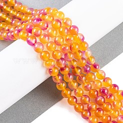 天然石マレーシアジェイドビーズ連売り  ラウンド  染め  ゴールド  8mm  穴：1mm  約48個/連  15インチ&nbsp;G-A146-8mm-C15