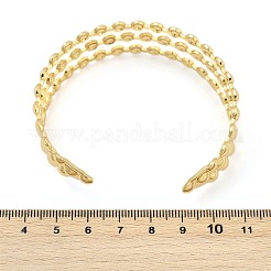 女性用304ステンレススチールカフバングル  イオンプレーティング（ip）  18KGP本金メッキ  内径：2-1/8x2-3/8インチ（5.3x6.1cm）&nbsp;BJEW-Z097-07G