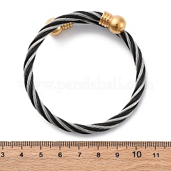 女性用304ステンレススチールトルクバングル  イオンプレーティング（ip）  ミックスカラー  5/8インチ（1.7cm）  内径：2-1/4インチ（5.6x5.55cm）&nbsp;BJEW-P310-20MC