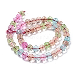 Crackle Glass Round Bead Strands&nbsp;CCG-C001-01B-01