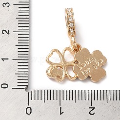 Rack Plating Alloy Crystal Rhinestone European Dangle Charms&nbsp;PALLOY-S189-26G