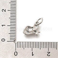 Brass Micro Pave Clear Cubic Zirconia Pendants&nbsp;KK-L225-019P
