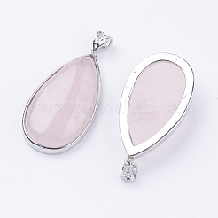 Natural Rose Quartz Big Pendants&nbsp;X-G-I184-08