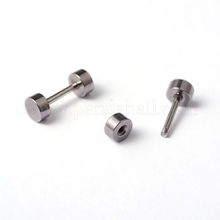 Flat Round 304 Stainless Steel Barbell Cartilage Earrings&nbsp;EJEW-L164-01