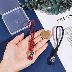 2Pcs 2 Colors Handmade Nylon Parachute Cord Pendant Decorations for Men&nbsp;KEYC-HY0001-32B