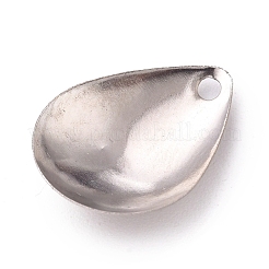 炭素鋼釣りアトラクタスピナーブレード  DIYルアーアクセサリー  ティアドロップ  プラチナ  16x12x2.5mm  穴：1.6mm&nbsp;FIND-WH0052-89P