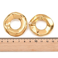 304ステンレススチールスタッドピアス  ウェーブの不規則なリング  ゴールドカラー  46x44mm&nbsp;EJEW-C183-02G