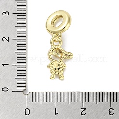 Rack Plating Brass Pave Cubic Zirconia European Dangle Charms&nbsp;X-KK-R163-08A-G