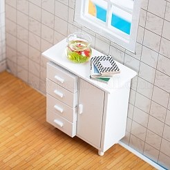 MDF 子供部屋ワードローブ ミニチュア装飾品  マイクロランドスケープドールハウスアクセサリー  小道具の装飾のふりをする  ホワイト  75x95mm&nbsp;PW-WG4CC0A-01