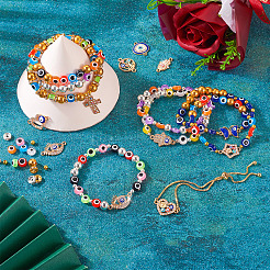 DIY Evil Eye Bracelet Making Kit&nbsp;DIY-TA0004-42