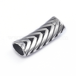 Hollow Retro 304 Stainless Steel Slide Charms/Slider Beads&nbsp;STAS-L243-021AS