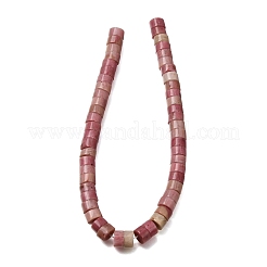 天然石ロードナイトビーズ連売り  ヒシビーズ  フラットラウンド/ディスク  6x3~3.5mm  穴：0.8mm  約54~55個/連  7.38''~7.54''（18.75~19.15センチメートル）&nbsp;GG-CBA8682-B04
