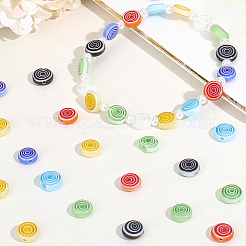 180Pcs Flat Round Handmade Millefiori Glass Beads&nbsp;LK-PA0001-09