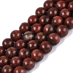 Natural Red Sesame Jasper Beads Strands&nbsp;G-Q601-13A-03