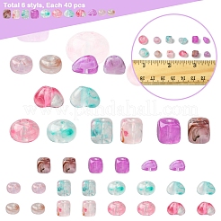 240Pcs 6 Styles Transparent Acrylic Beads Sets&nbsp;OACR-FS0001-97