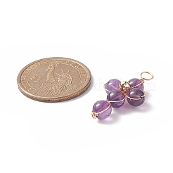 Natural Amethyst Copper Wire Wrapped Pendants&nbsp;PALLOY-JF01981-04