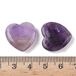 天然シェブロン アメジスト ビーズ  片穴  ハート  20x20x6mm  穴：1mm&nbsp;G-F678-38A