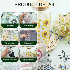 8Pcs 8 Styles Flower & Butterfly UV Transfer Sticker for Glass Cup&nbsp;DIY-CN0003-01B