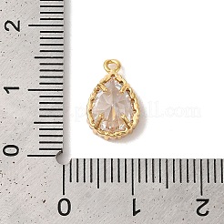 Brass Micro Pave Clear Cubic Zirconia Pendants&nbsp;KK-M294-12G