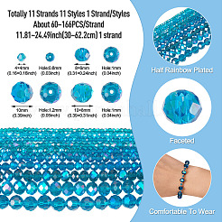 11 Strands 11 Styles Electroplate Glass Beads Strands&nbsp;EGLA-TA0003-05