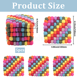 Round Wool Felt Ball Coasters&nbsp;AJEW-WH20020-151B